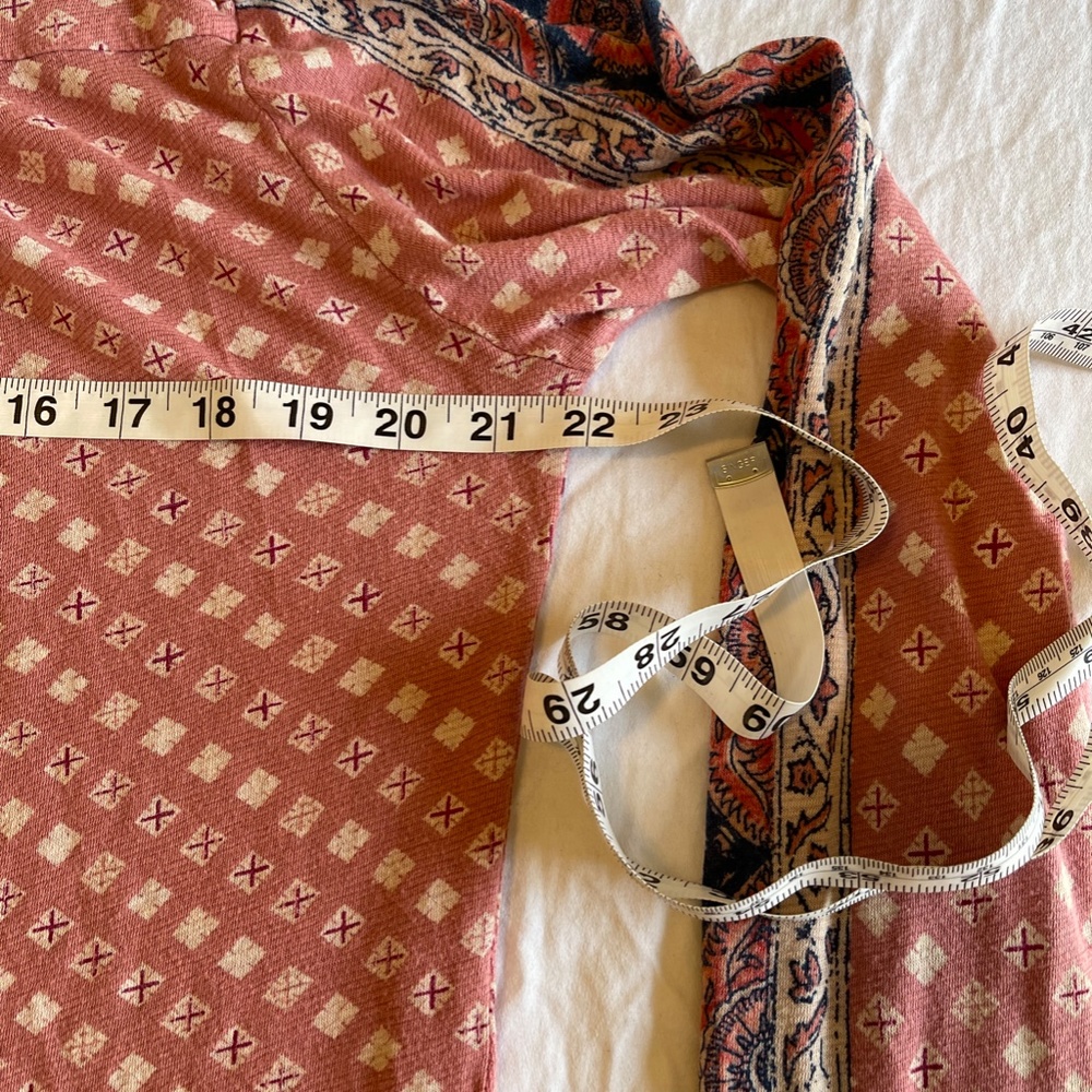 Lucky Brand dusty rose and blue peasant smock top, side medium - Picture 12 of 15
